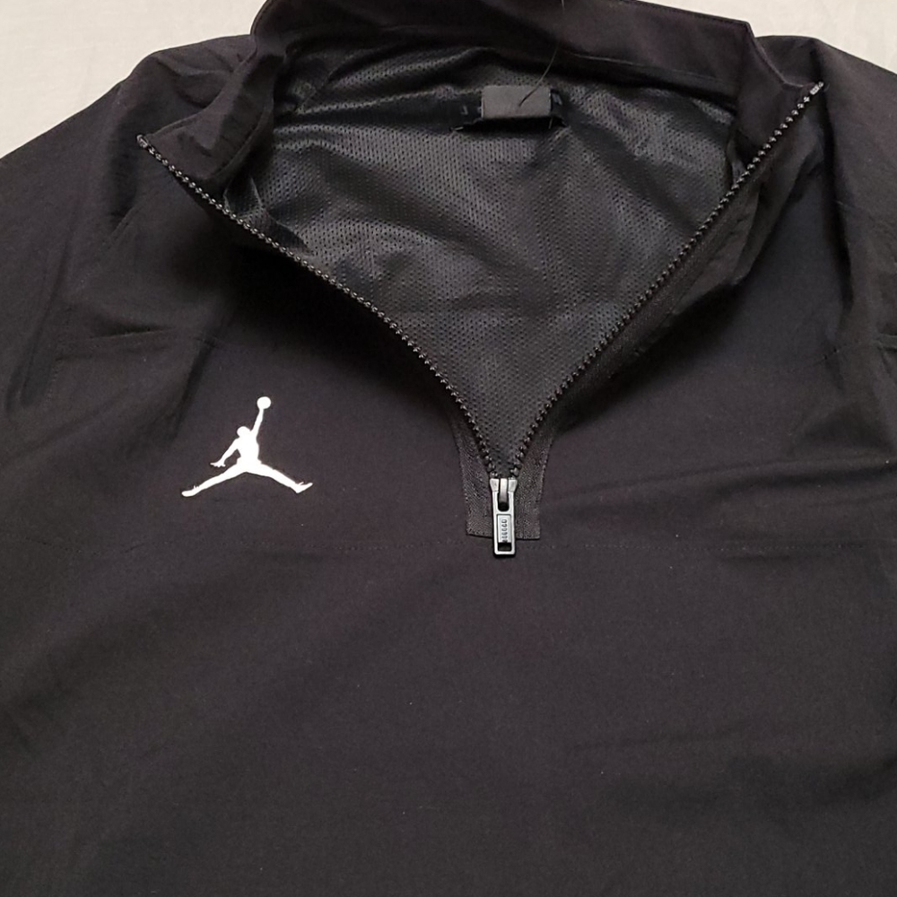 Jordan NIKE Dry Woven Short Sleeve Hot Jacket Men's Medium Black 2 hand pockets - Picture 9 of 14